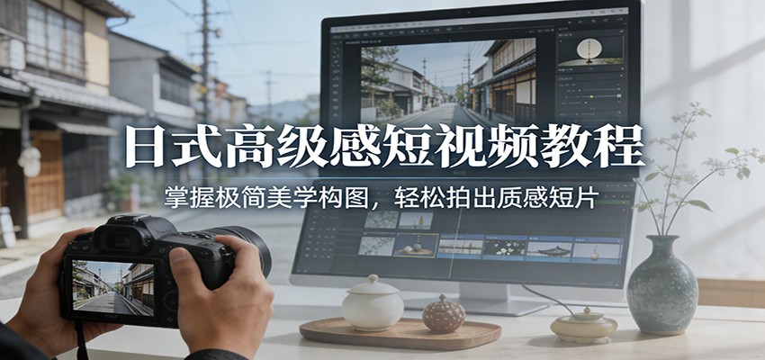 日式高级感短视频教程：掌握极简美学构图，轻松拍出质感短片-灼光资源宝库