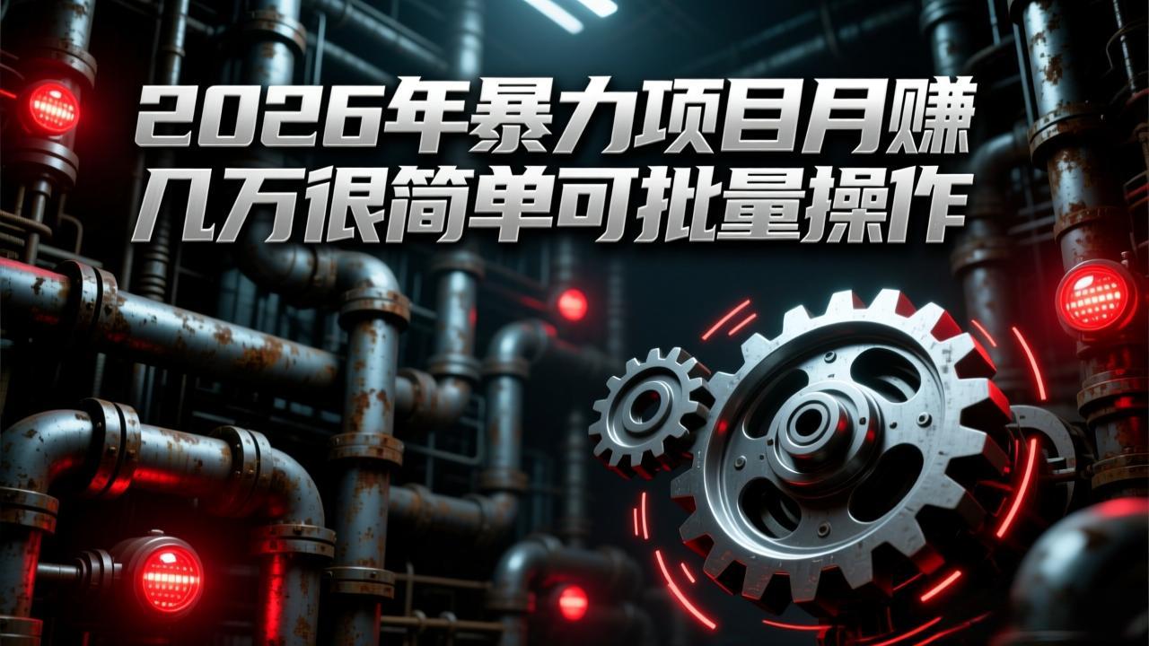 2026年暴力项目月赚几万很简单可批量操作，成本低，利润大-灼光资源宝库