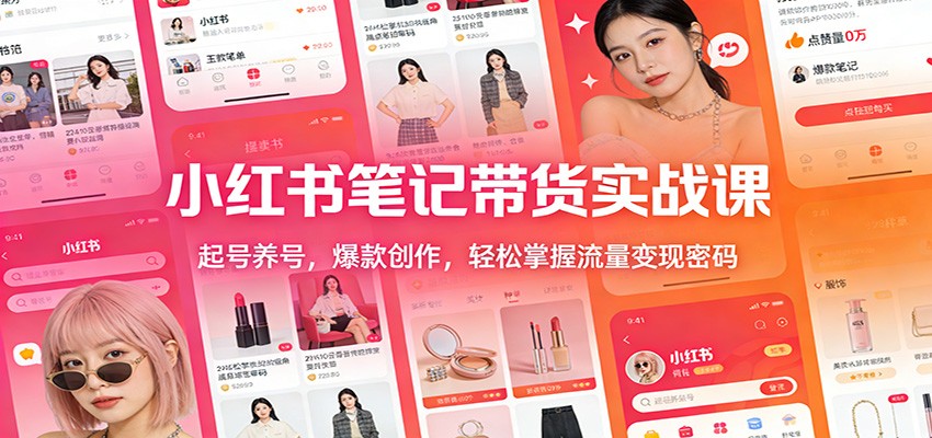 小红书笔记带货实战课：起号养号，爆款创作，轻松掌握流量变现密码-灼光资源宝库