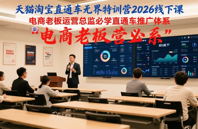 天猫淘宝直通车无界特训营2026线下课，电商老板运营总监必学直通车推广体系-灼光资源宝库