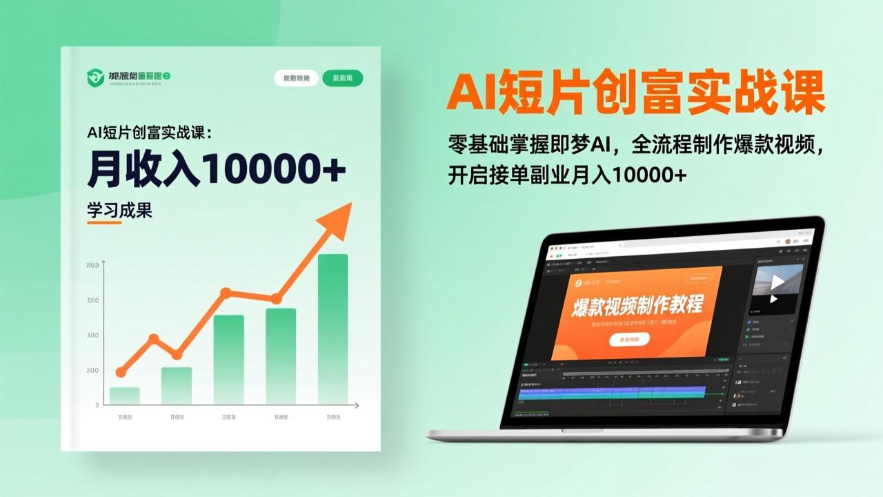 AI短片创富实战课：零基础掌握即梦AI，全流程制作爆款视频，开启接单副业月入10000+(更新-灼光资源宝库