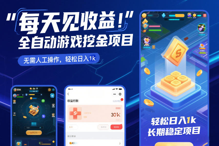 每天见收益，全自动游戏挖金项目，无需人工操作，轻松日入1k，长期稳定项目【揭秘】-灼光资源宝库
