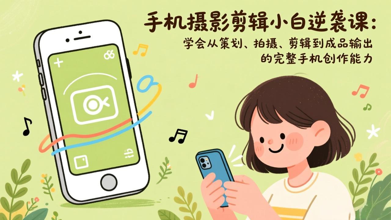 手机摄影剪辑小白逆袭课：学会从策划、拍摄、剪辑到成品输出的完整手机创作能力-灼光资源宝库