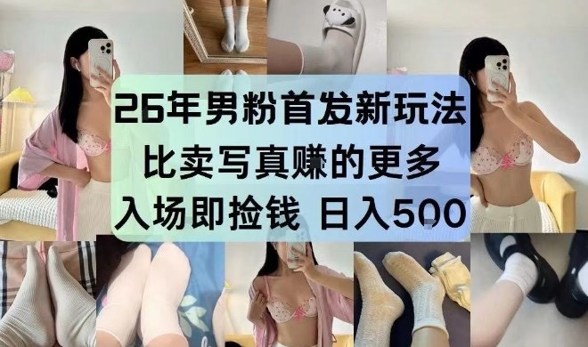26年男粉首发最新3.0玩法，独此一家，比卖写真賺的更多，入场即捡钱，日入5张【揭秘】-灼光资源宝库