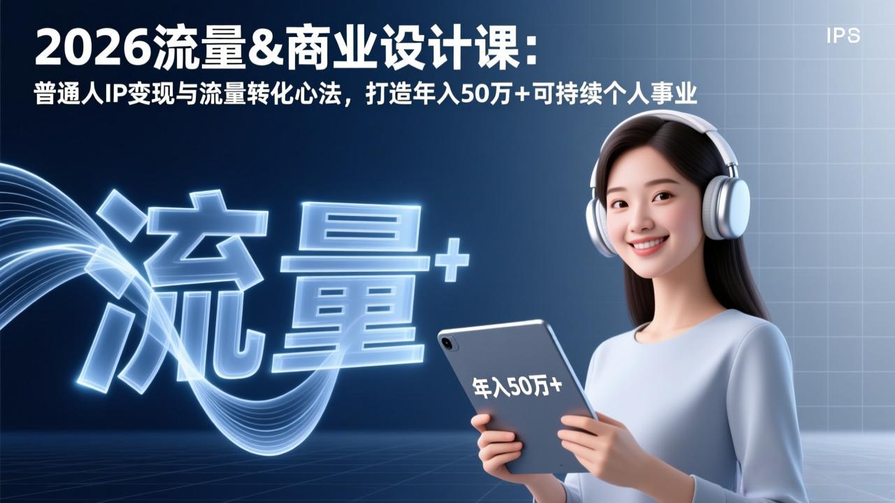 2026流量&商业设计课:普通人IP变现与流量转化心法,打造年入50万+可持续个人事业-灼光资源宝库