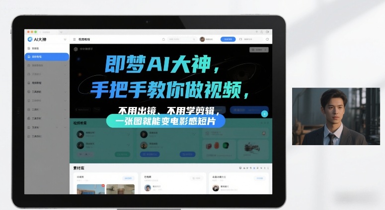 即梦AI大神手把手教你做视频，不用出镜、不用学剪辑，一张图就能变电影感短片-灼光资源宝库