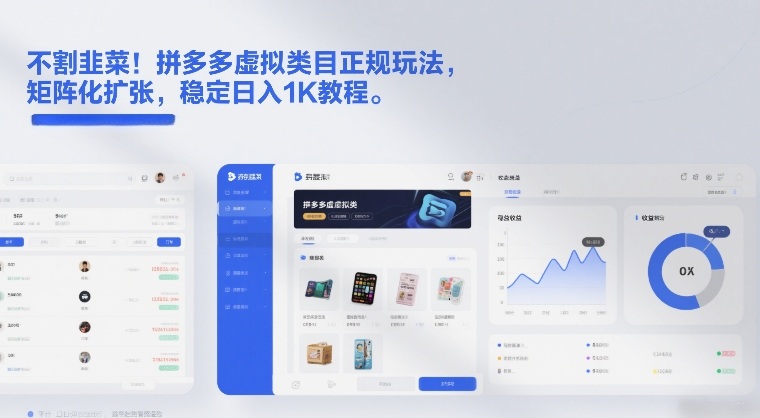 不割韭菜!拼多多虚拟类目正规玩法,矩阵化扩张,稳定日入1K教程【揭秘】-灼光资源宝库