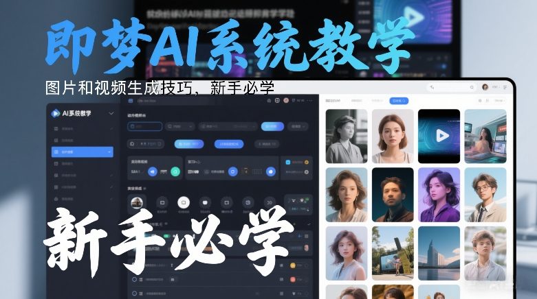 即梦AI系统教学，图片和视频生成技巧，新手必学-灼光资源宝库
