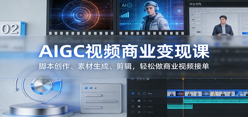 AIGC视频商业变现课：脚本创作、素材生成、剪辑，轻松做商业视频接单-灼光资源宝库