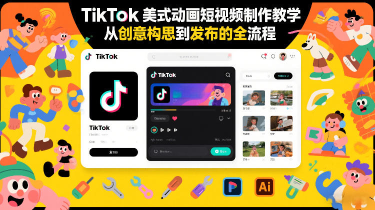 TikTok美式动画短视频制作教学,从创意构思到发布的全流程-灼光资源宝库