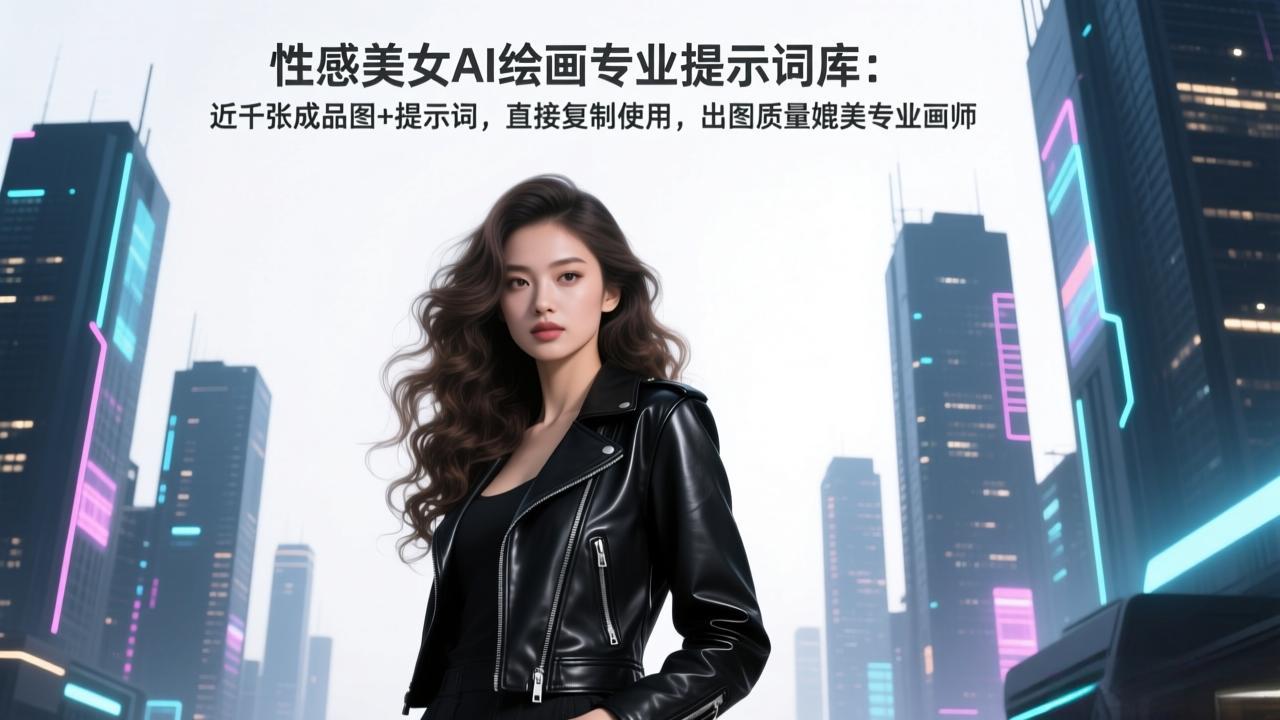 性感美女AI绘画专业提示词库:近千张成品图+提示词,直接复制使用,出图质量媲美专业画师-灼光资源宝库
