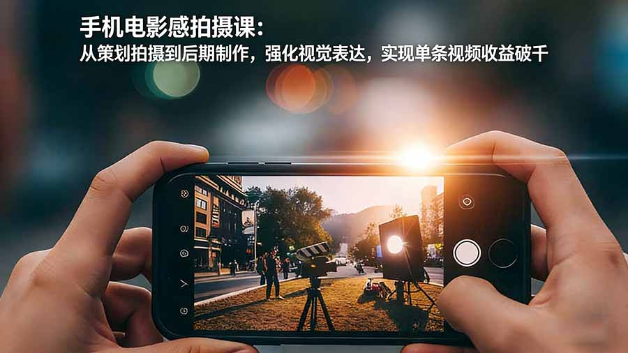 手机电影感拍摄课:从策划拍摄到后期制作,强化视觉表达,实现单条视频收益破千-灼光资源宝库