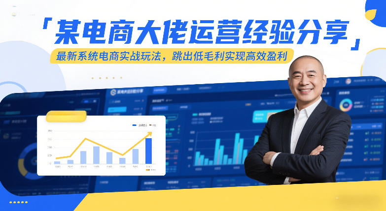 某电商大佬运营经验分享,最新系统电商实战玩法,跳出低毛利实现高效盈利-灼光资源宝库