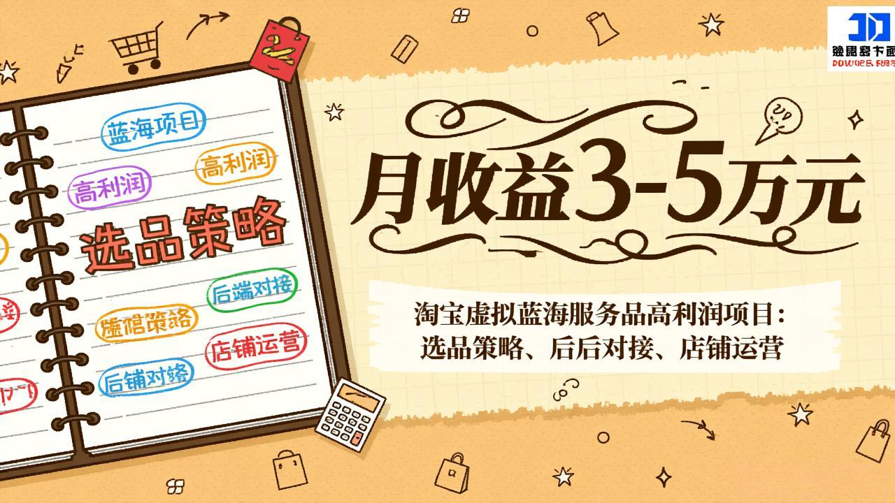 淘宝虚拟蓝海服务品高利润项目：选品策略、后端对接、店铺运营，月收益可达3-5万元-灼光资源宝库