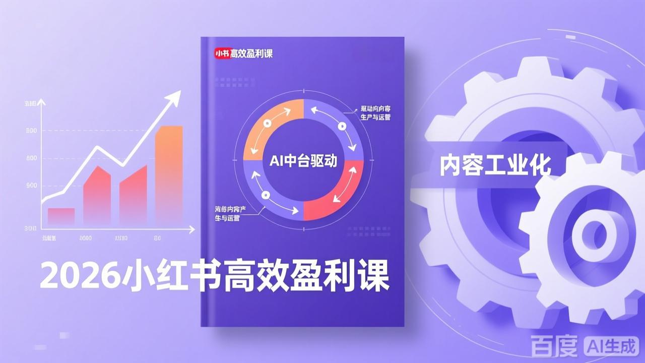 2026小红书高效盈利课，流量双引擎+内容工业化+AI中台驱动，构建可复制的千万级营收模型-灼光资源宝库