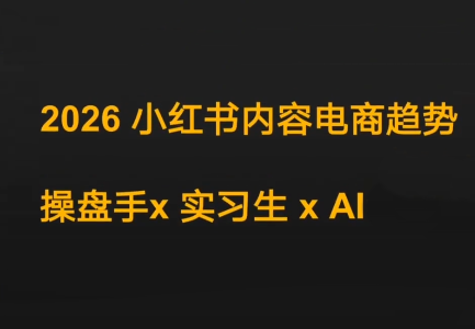 迪安·2026小红书内容电商趋势操盘手x实习生xAI-灼光资源宝库