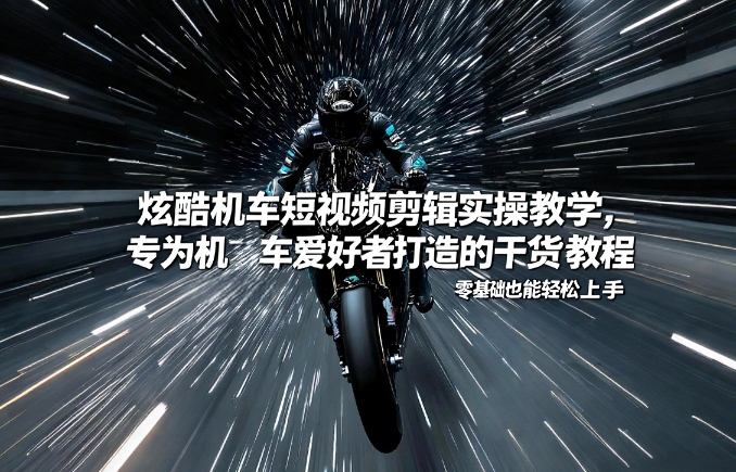炫酷机车短视频剪辑实操教学，专为机车爱好者打造的干货教程，零基础也能轻松上手-灼光资源宝库