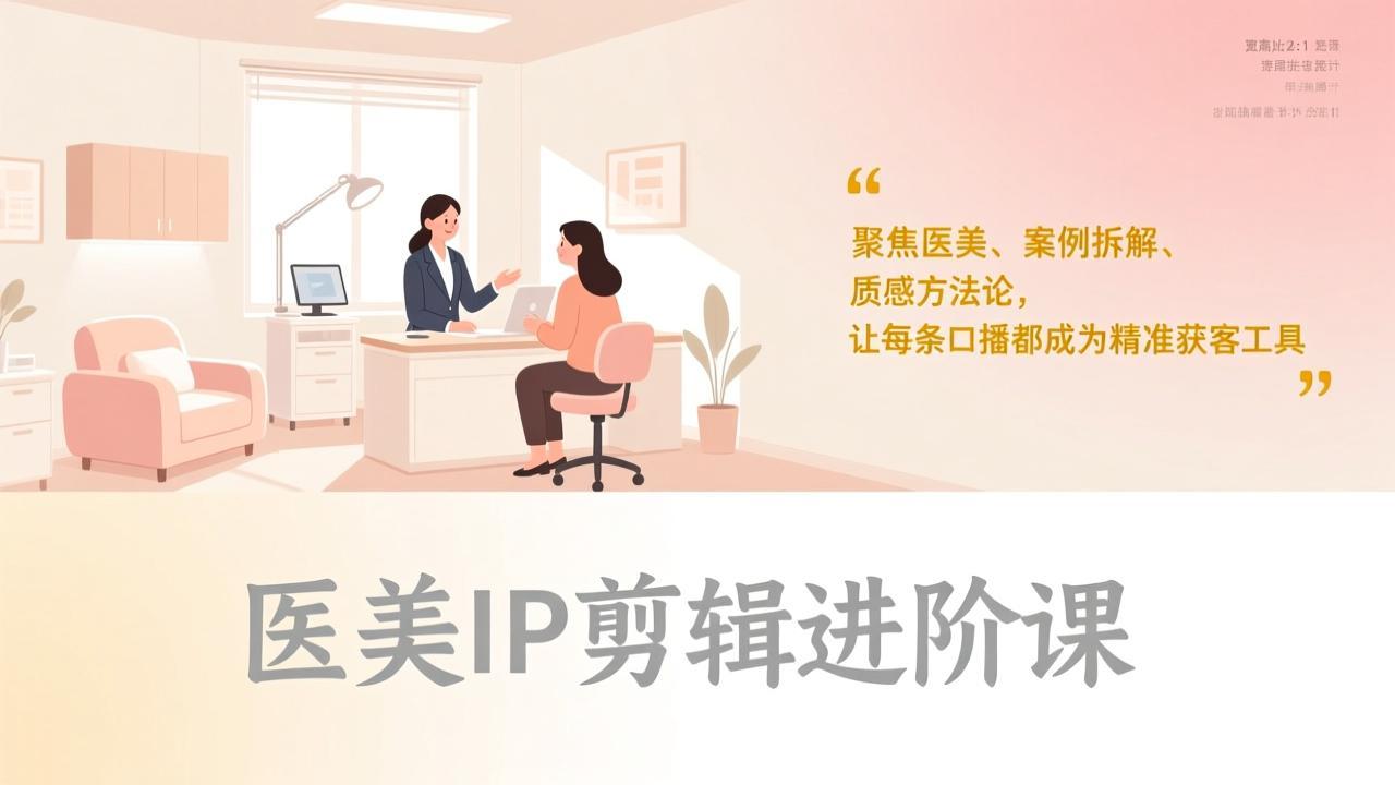 医美IP剪辑进阶课，聚焦医美、案例拆解、质感方法论，让每条口播都成为精准获客工具-灼光资源宝库