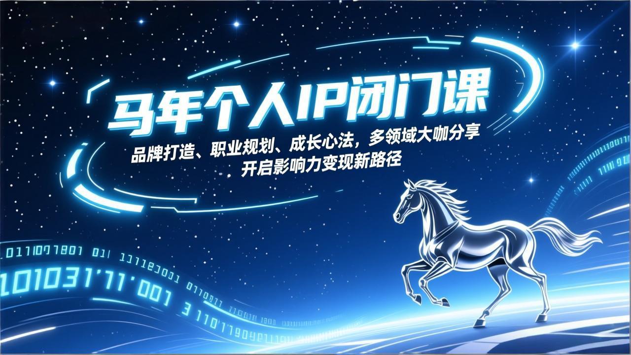 马年个人IP闭门课，品牌打造、职业规划、成长心法，多领域大咖分享，开启影响力变现新路径-灼光资源宝库