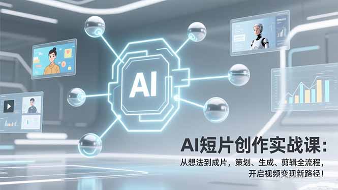 AI短片创作实战课：从想法到成片，策划、生成、剪辑全流程，开启视频变现新路径！-灼光资源宝库