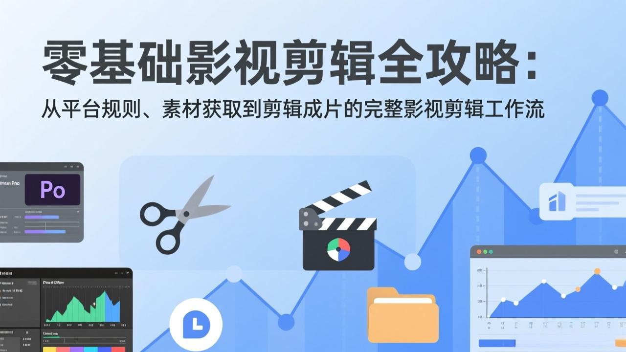 零基础影视剪辑全攻略：从平台规则、素材获取到剪辑成片的完整影视剪辑工作流-灼光资源宝库