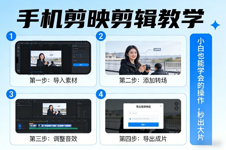 手机剪映剪辑教学，小白也能学会的操作，秒出大片-灼光资源宝库