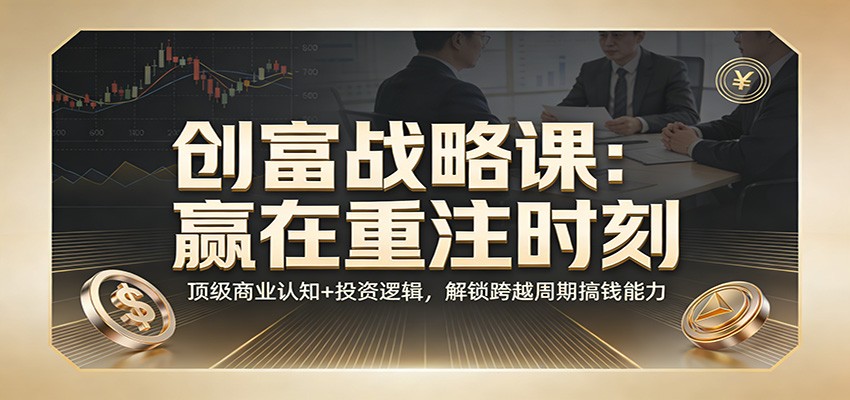 《创富战略课：赢在重注时刻》顶级商业认知+投资逻辑，解锁跨越周期搞钱能力-灼光资源宝库