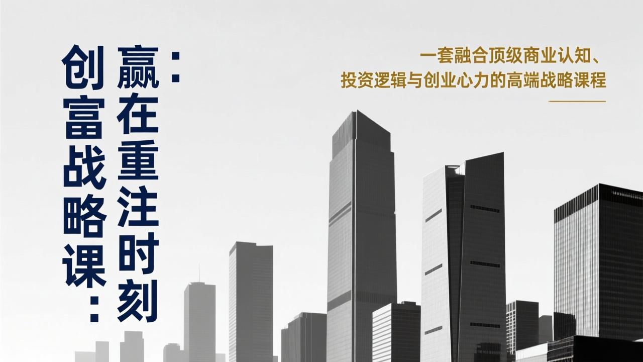 《创富战略课：赢在重注时刻》一套融合顶级商业认知、投资逻辑与创业心力的高端战略课程-灼光资源宝库