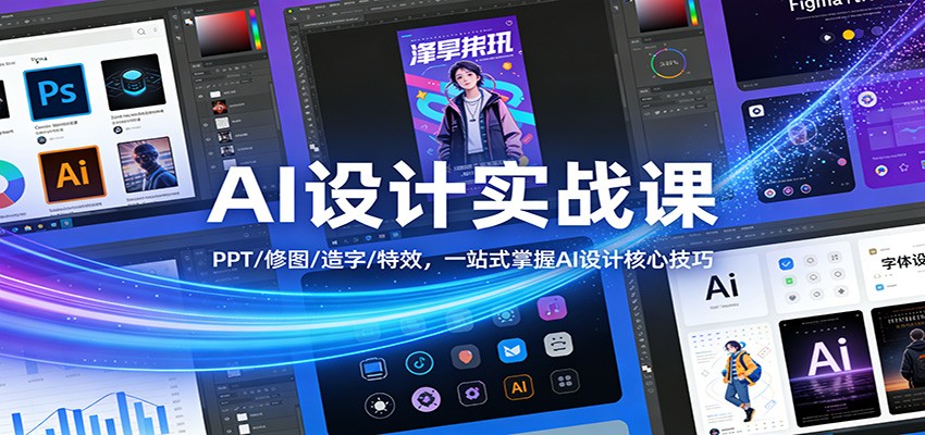 AI设计实战课：PPT/修图/造字/特效，一站式掌握AI设计核心技巧-灼光资源宝库