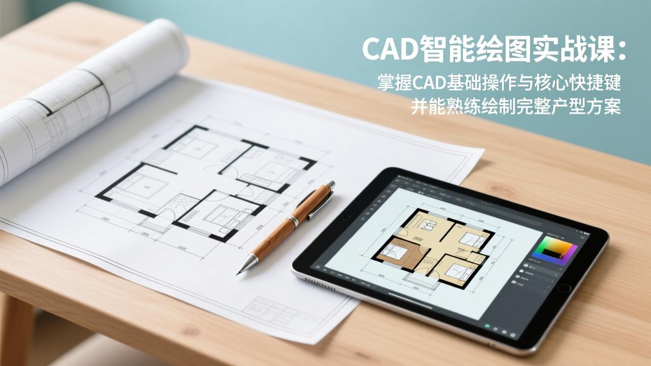 CAD智能绘图实战课:掌握CAD基础操作与核心快捷键,并能熟练绘制完整户型方案-灼光资源宝库