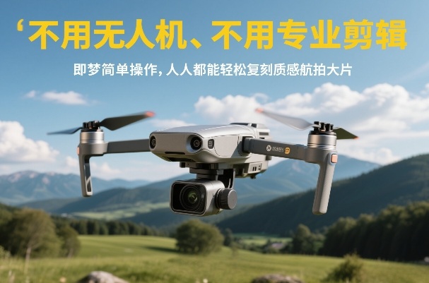 不用无人机、不用专业剪辑，即梦简单操作，人人都能轻松复刻质感航拍大片-灼光资源宝库