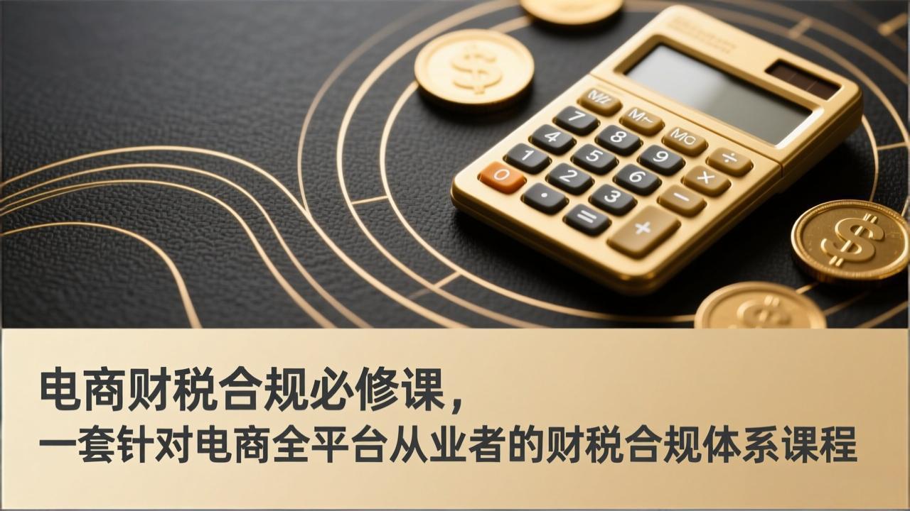 电商财税合规必修课,是一套针对电商全平台从业者的财税合规体系课程-灼光资源宝库