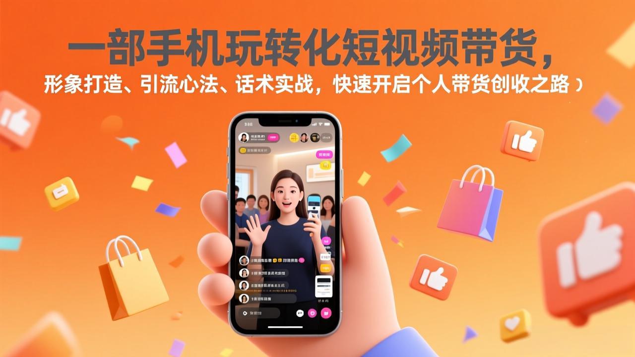 一部手机玩转化短视频带货，形象打造、引流心法、话术实战，快速开启个人带货创收之路-灼光资源宝库