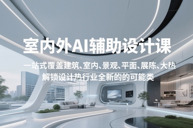 室内外AI设计课，一站式覆盖建筑、室内、景观、平面、展陈五大热门品类，解锁设计行业的全新可能-灼光资源宝库