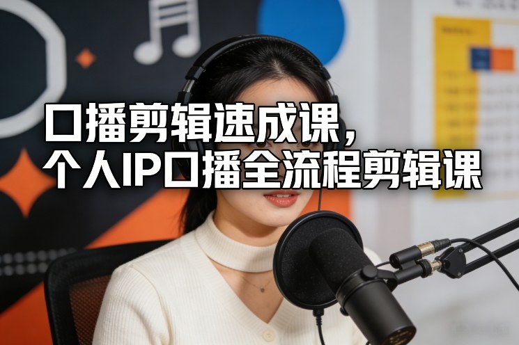 口播剪辑速成课，个人IP口播全流程剪辑课-灼光资源宝库