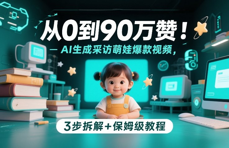 从0到90万赞：AI生成采访萌娃爆款视频，3步拆解+保姆级教程-灼光资源宝库