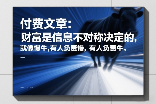 付费文章：财富是信息不对称决定的，就像慢牛，有人负责慢，有人负责牛-灼光资源宝库