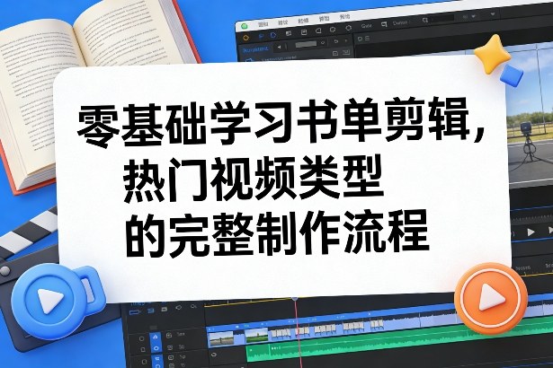 零基础学习书单剪辑，热门视频类型的完整制作流程(更新2026)-灼光资源宝库