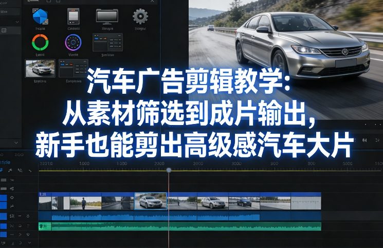 汽车广告剪辑教学：从素材筛选到成片输出，新手也能剪出高级感汽车大片-灼光资源宝库