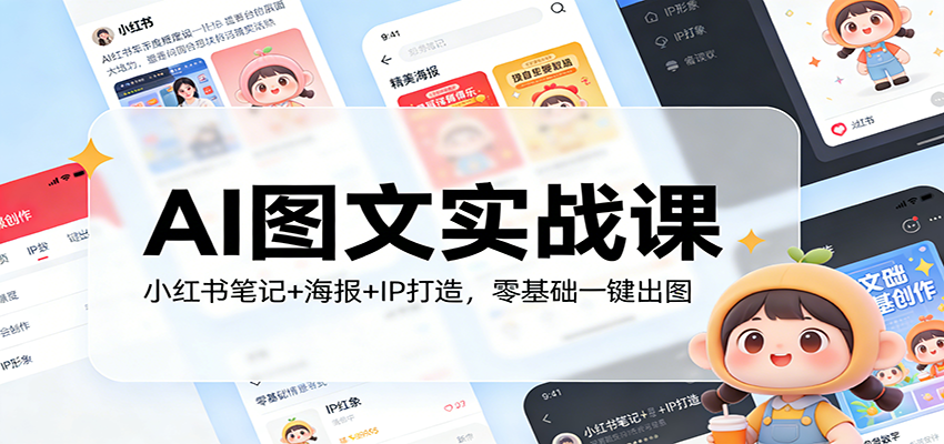 AI图文实战课：小红书笔记+海报+IP打造，零基础一键出图-灼光资源宝库