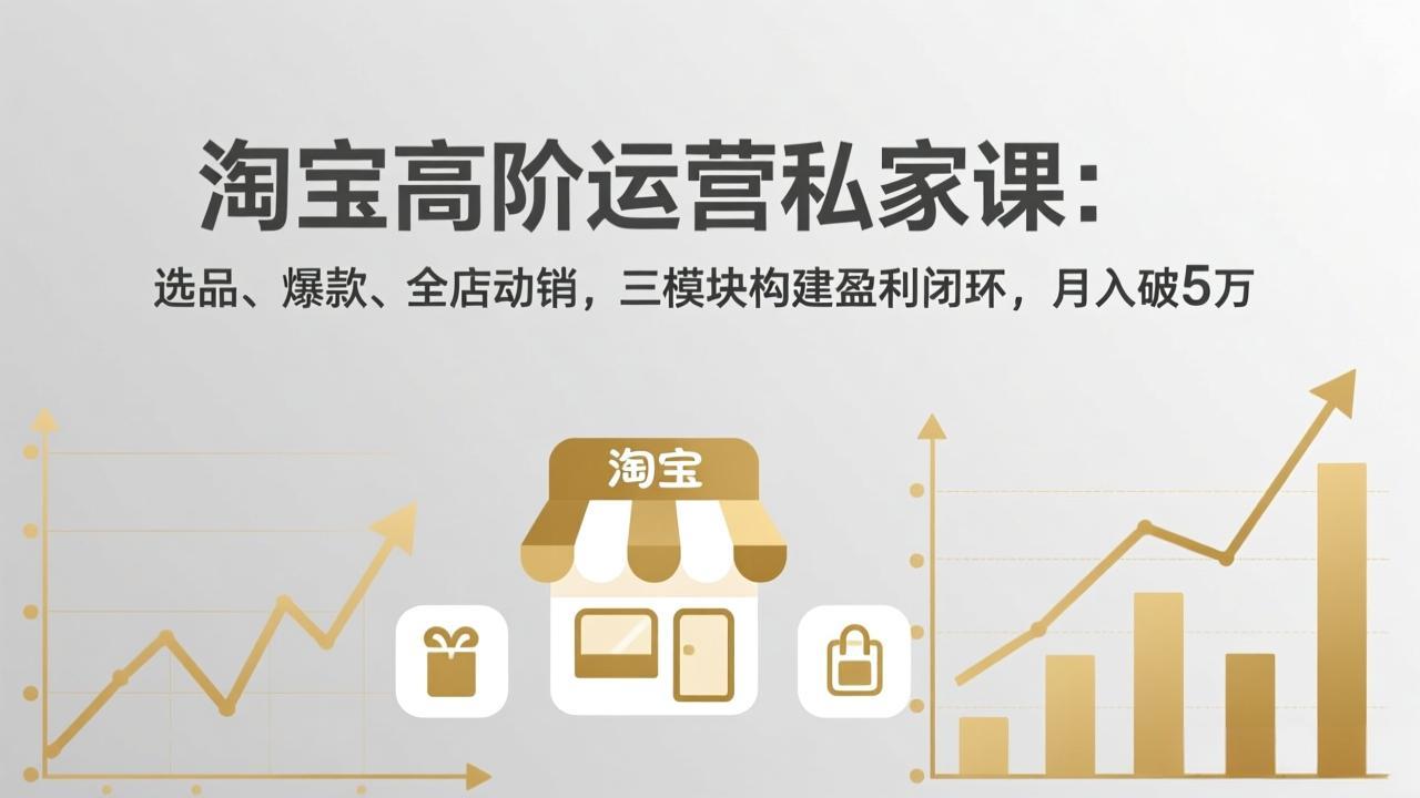 淘宝高阶运营私家课：选品、爆款、全店动销，三模块构建盈利闭环，月入破5万(更新26年2月-灼光资源宝库
