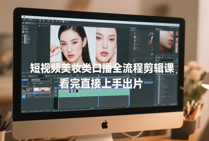 短视频美妆类口播全流程剪辑课，看完直接上手出片-灼光资源宝库