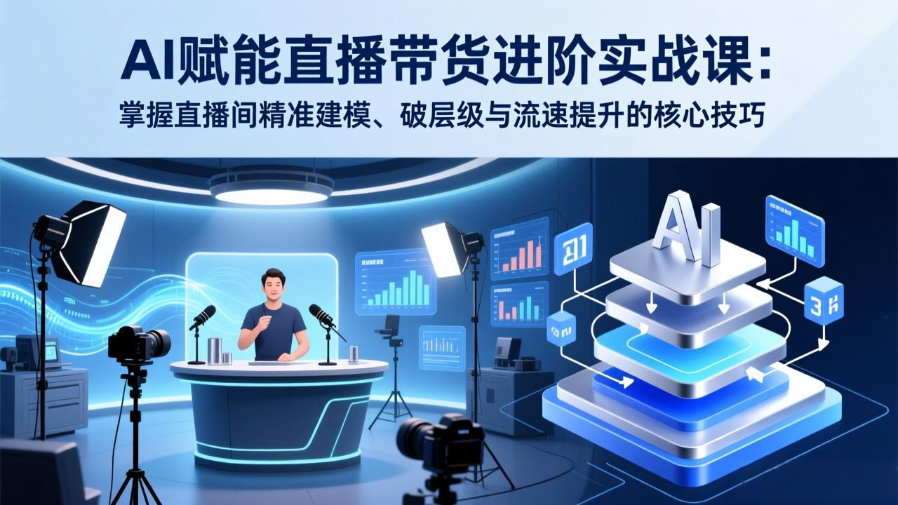 AI赋能直播带货进阶实战课：掌握直播间精准建模、破层级与流速提升的核心技巧-灼光资源宝库