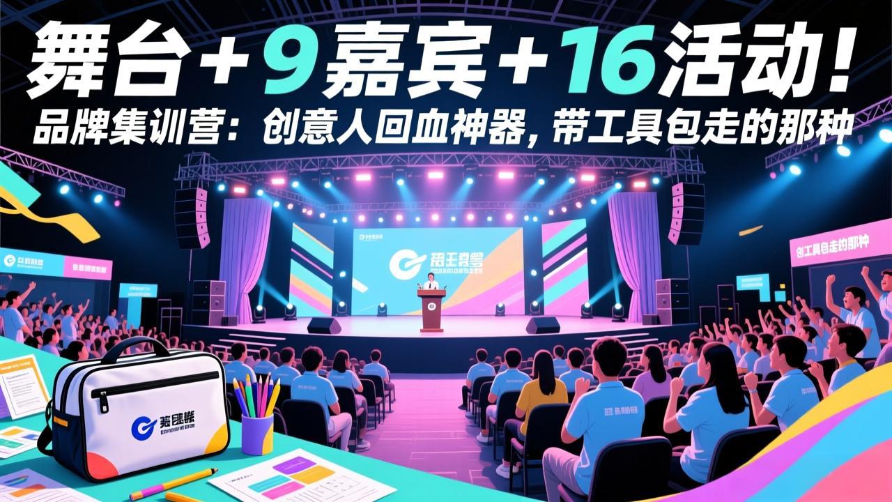 舞台 + 9 嘉宾 + 16 活动！品牌集训营：创意人回血神器，带工具包走的那种-灼光资源宝库