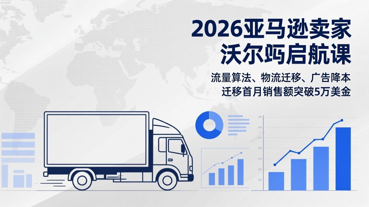 2026亚马逊卖家沃尔玛启航课，流量算法、物流迁移、广告降本，迁移首月销售额突破5万美金-灼光资源宝库