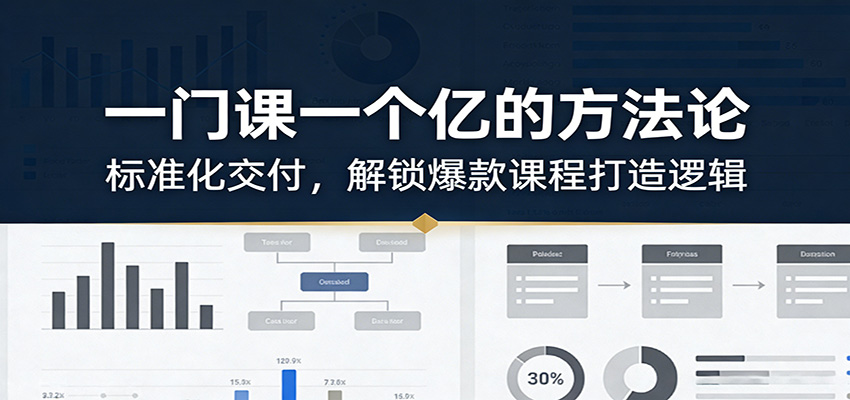 一门课一个亿的方法论:标准化交付,解锁爆款课程打造逻辑-灼光资源宝库