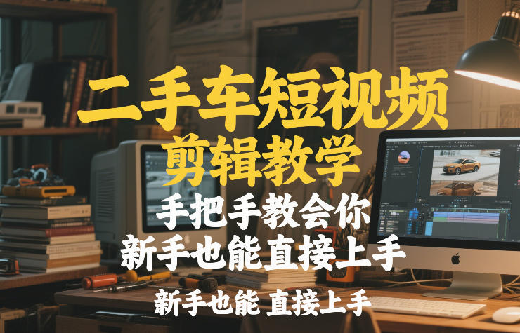 二手车短视频剪辑教学，手把手教会你，新手也能直接上手-灼光资源宝库