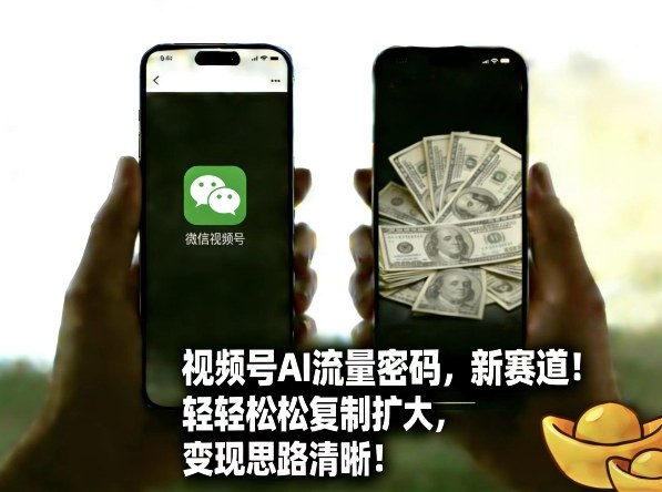 视频号AI流量密码新赛道,轻轻松松复制扩大,变现思路清晰-灼光资源宝库