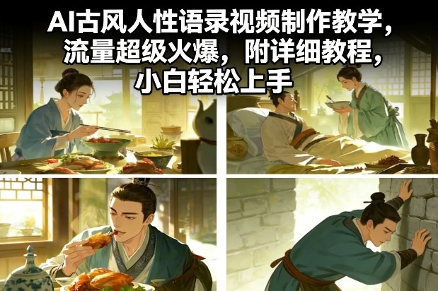 AI古风人性语录视频制作教学，流量超级火爆，附详细教程，小白轻松上手-灼光资源宝库