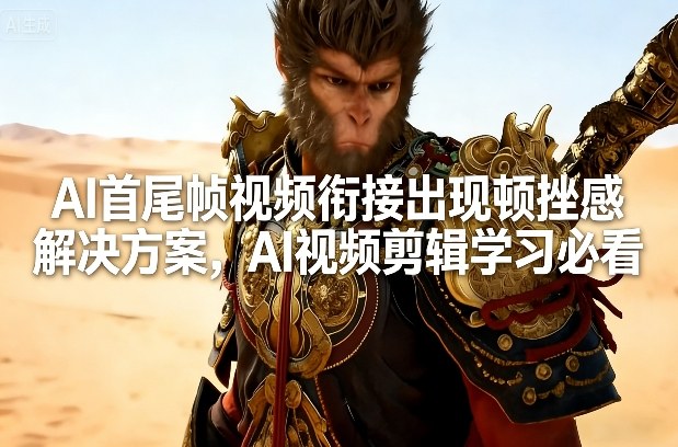 AI首尾帧视频衔接出现顿挫感解决方案，AI视频剪辑学习必看-灼光资源宝库